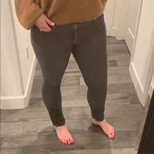 JCP grey slim fit ankle cords size 16